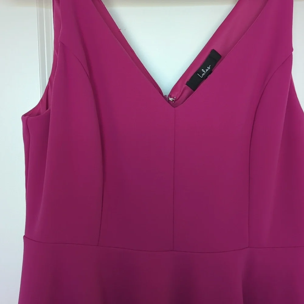 Lulus Darling Delight Fuchsia Skater Dress Pink - Size XL - Picture 4 of 7